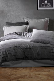 L'essentiel linge de maison Juego de Funda Nórdica Doble 195x220cm - 65% Algodón / 35% Poliéster - Antracita, Gris, Gris Claro